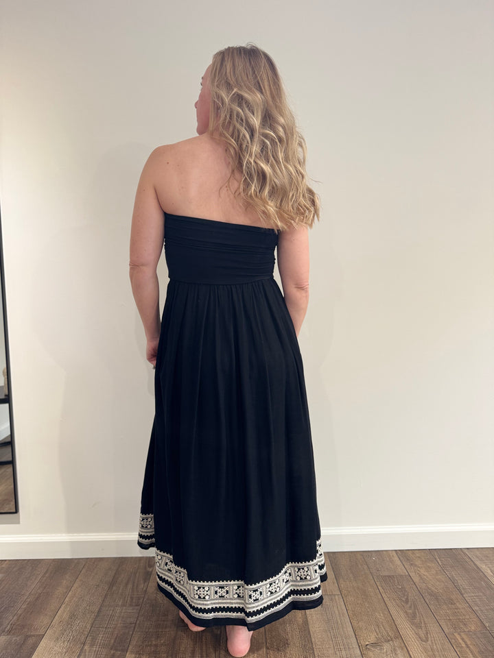 Embroidered Tube Top Dress