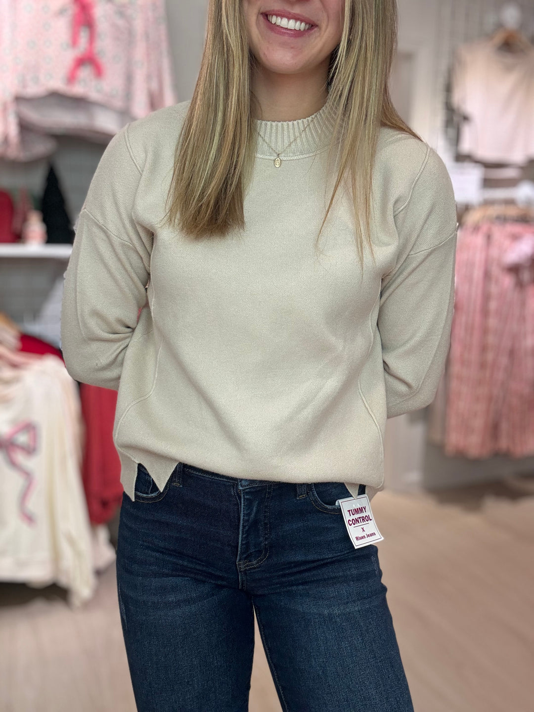 Mock Neck Knit Sweater
