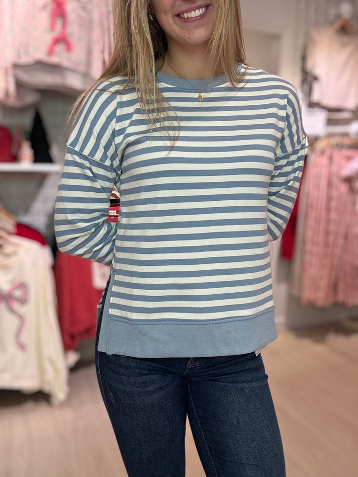 Striped Crewneck Sweatshirt