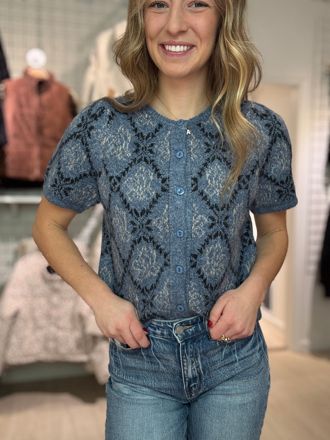 Floral Short Sleeve Cardigan