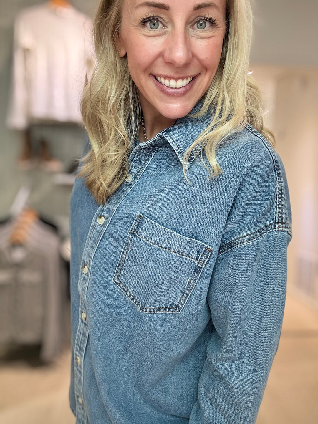 Denim Button-Up
