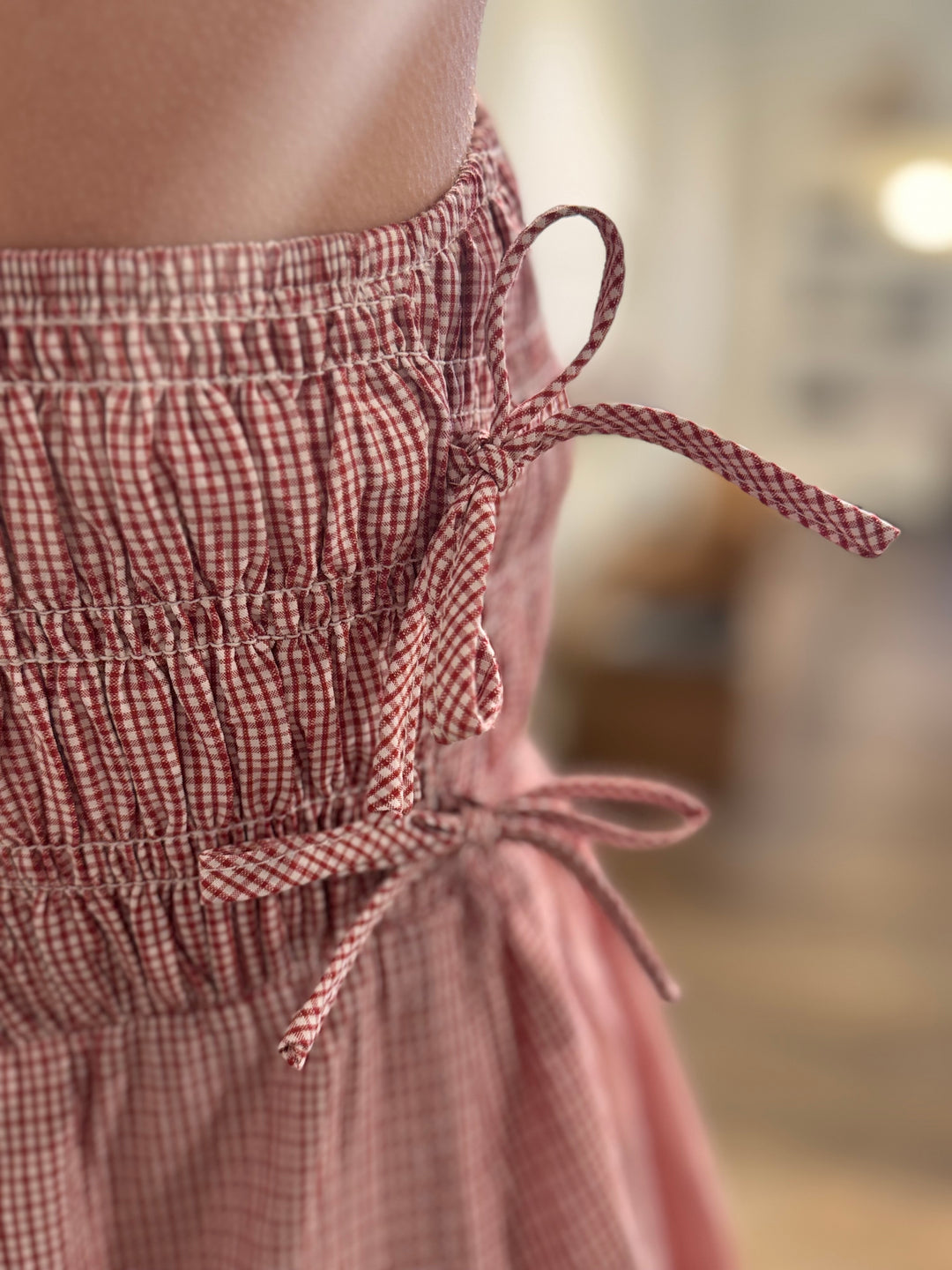 Plaid Smocked Mini Dress