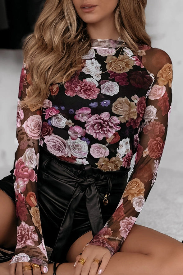 Rose Mesh Top