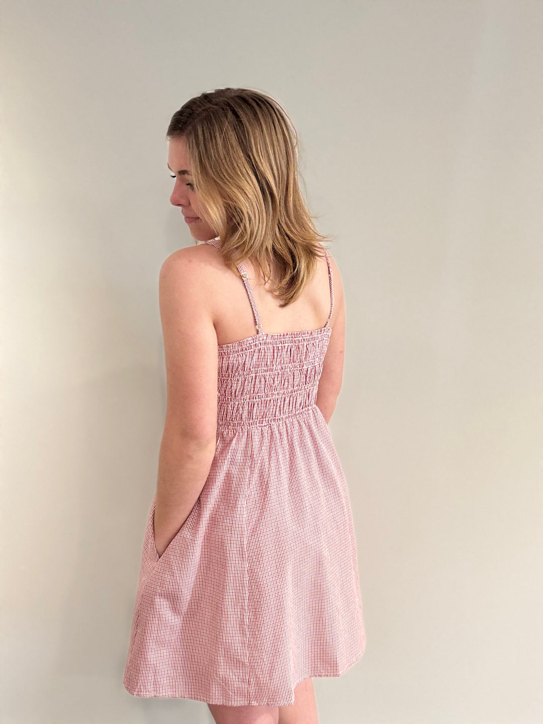 Plaid Smocked Mini Dress