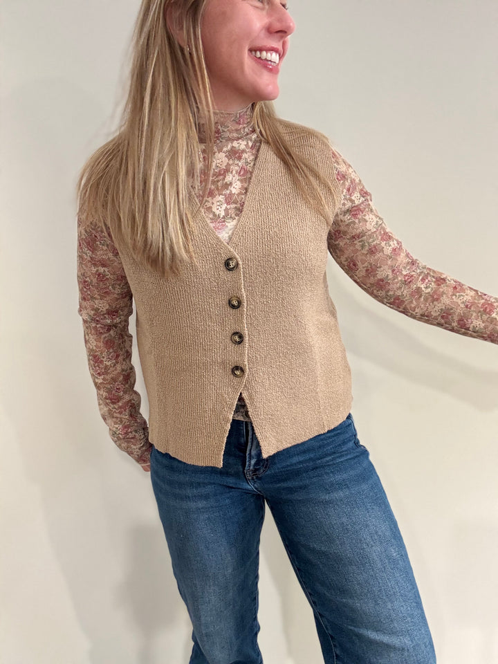 Button-Up Sweater Vest