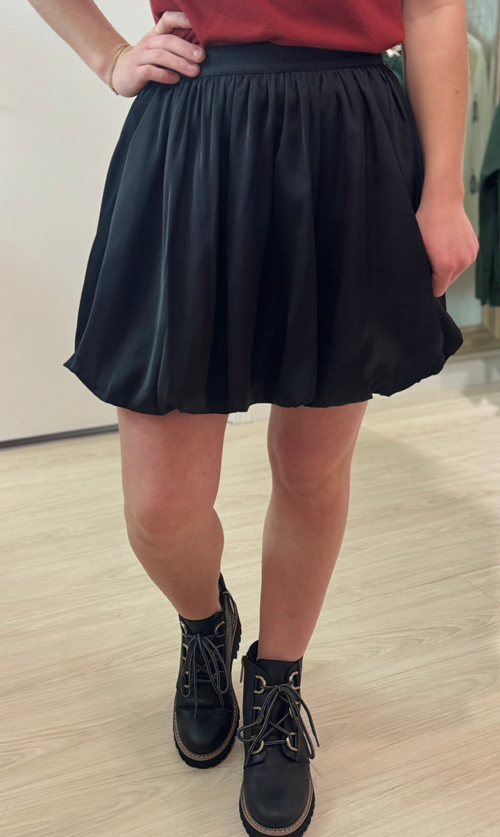 Satin Bubble Mini Skirt