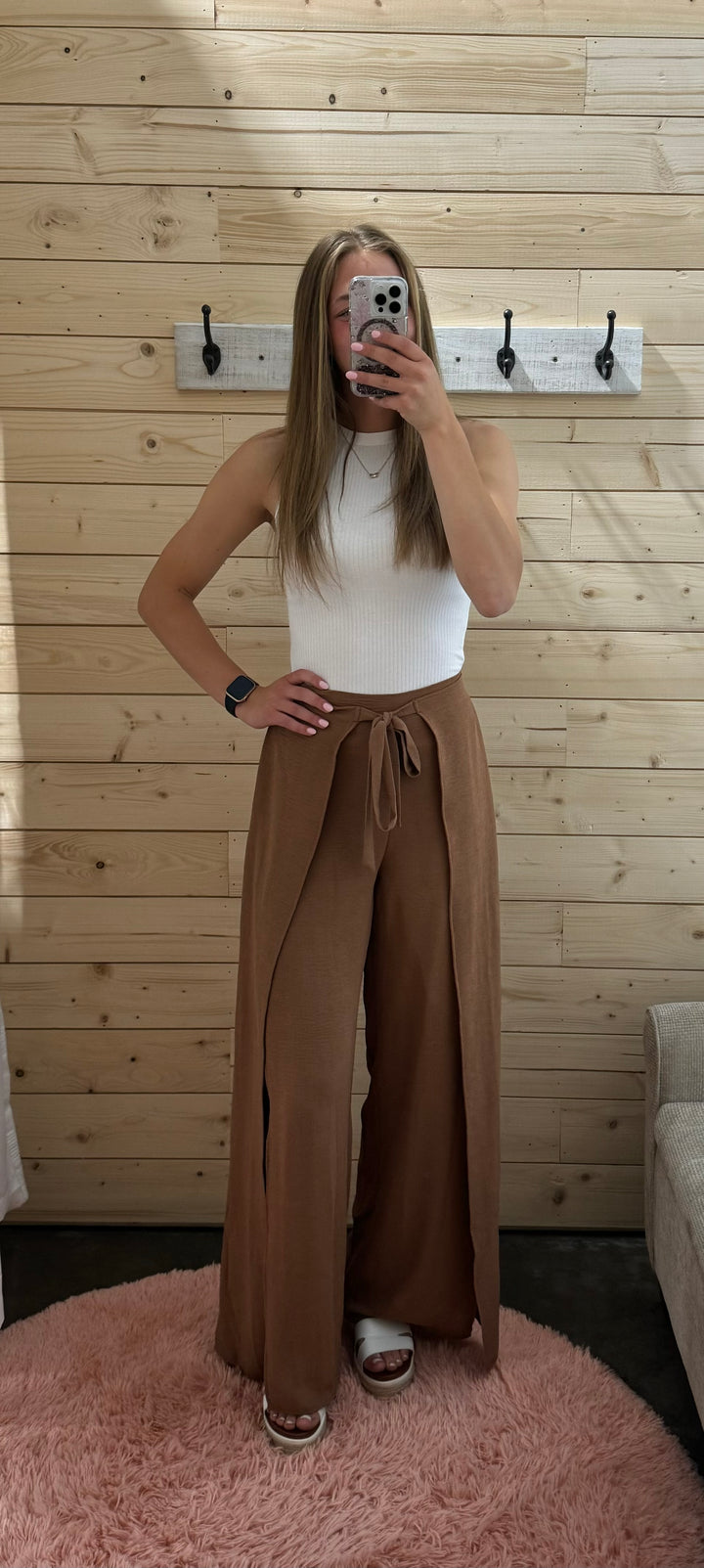 Tie Front Open Side Pant