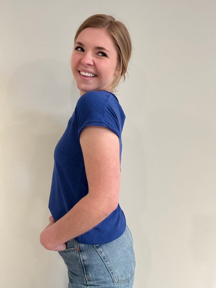 Blue Knit Tee