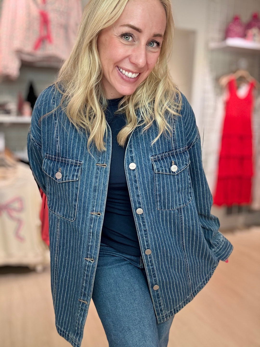 Oversized Stripe Shacket