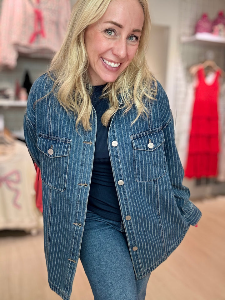 Oversized Stripe Shacket