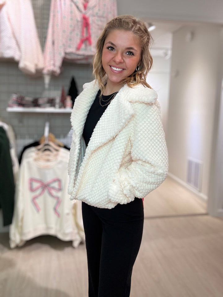 Cozy Textured Faux Fur Jacket