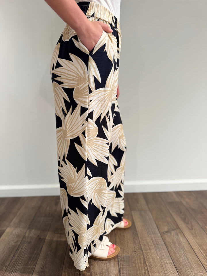 Golden Tropic Flowy Pants