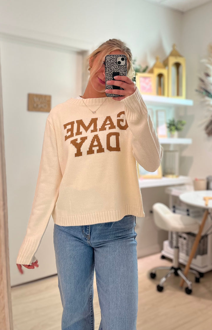 Ivory Game Day Sweater