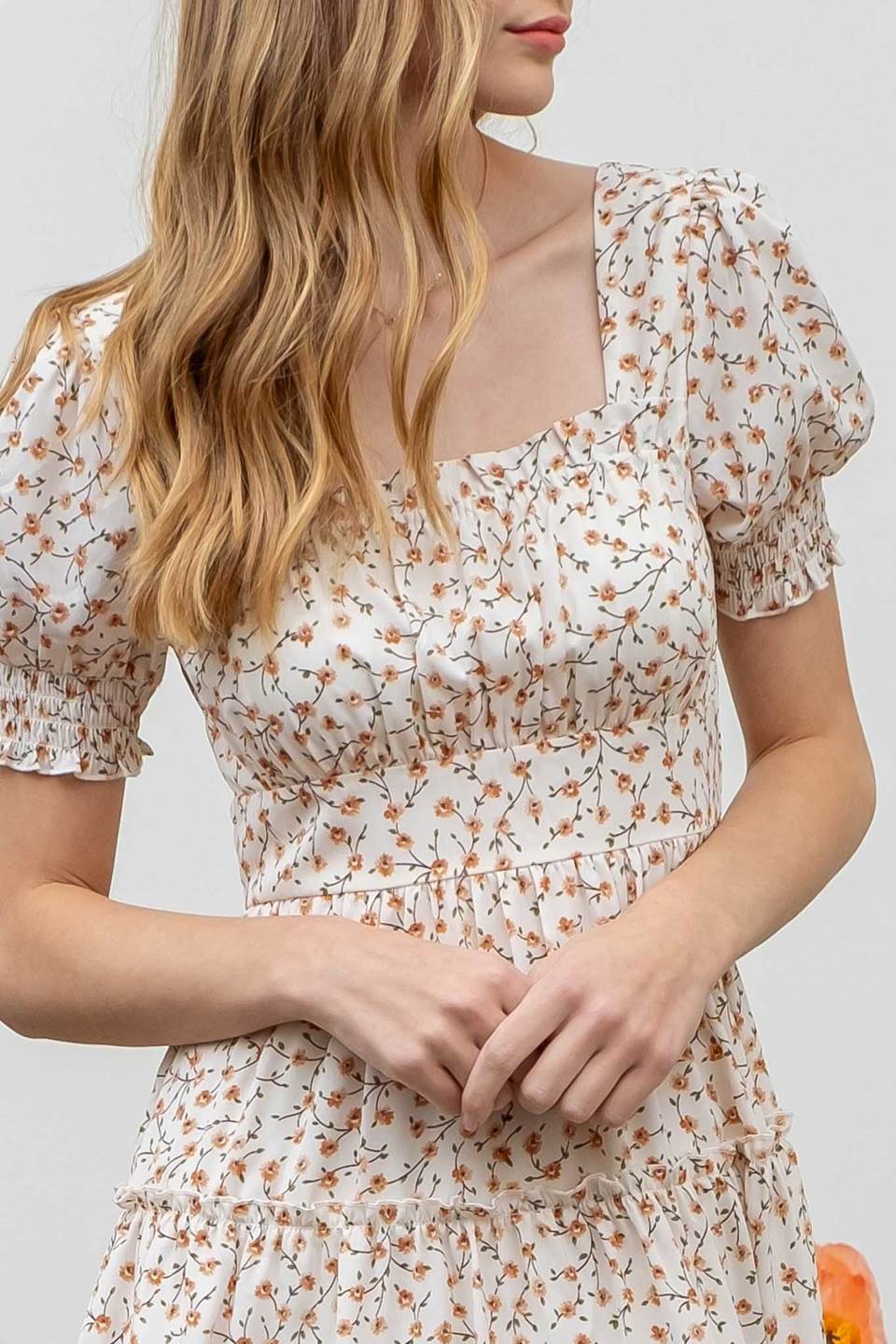 Ivory Blossom Print Dress