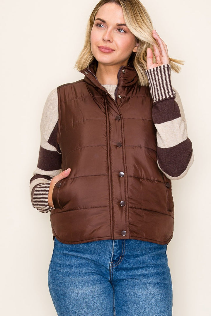 Solid Puffer Vest