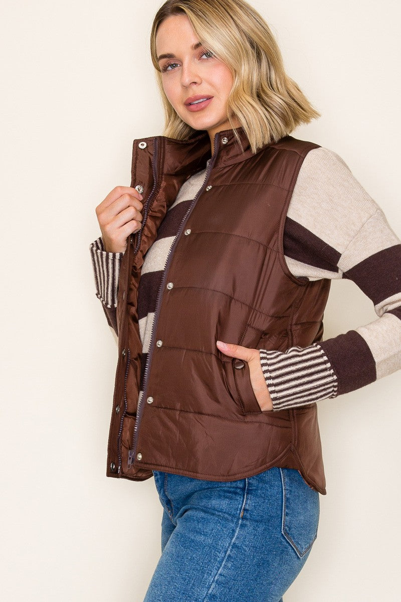 Solid Puffer Vest