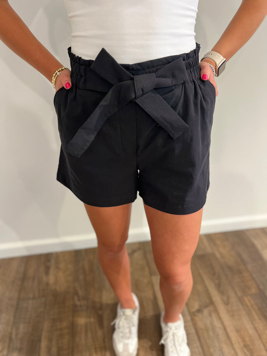Black Woven Shorts