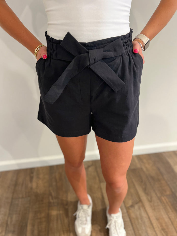 Black Woven Shorts