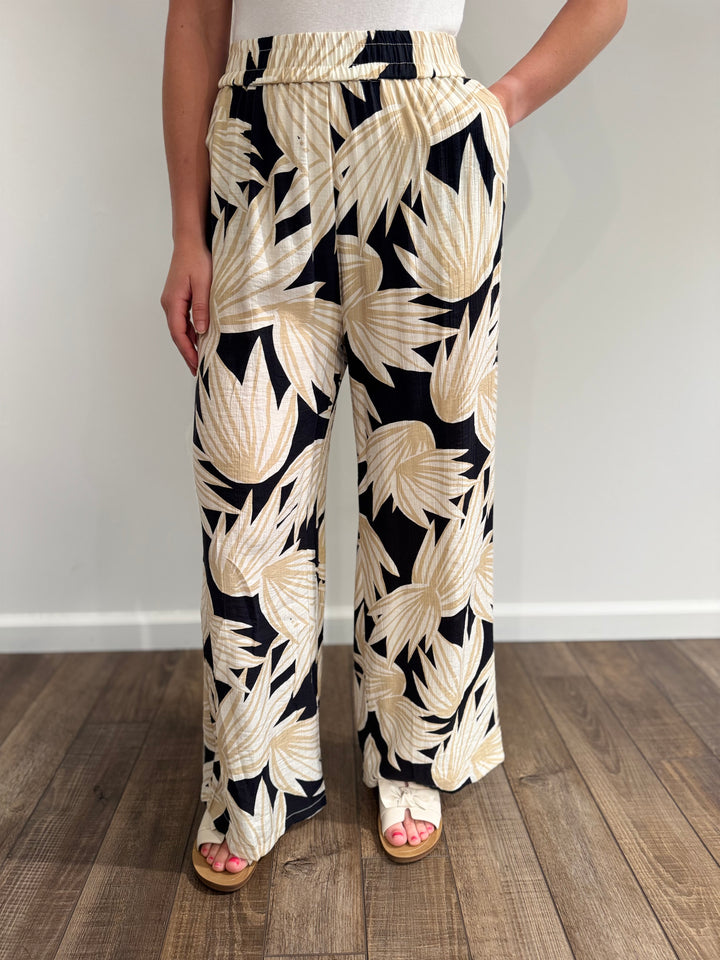 Golden Tropic Flowy Pants