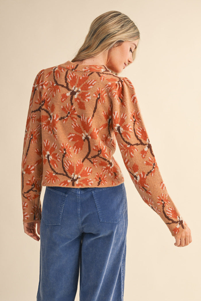 Caramel Floral Sweater