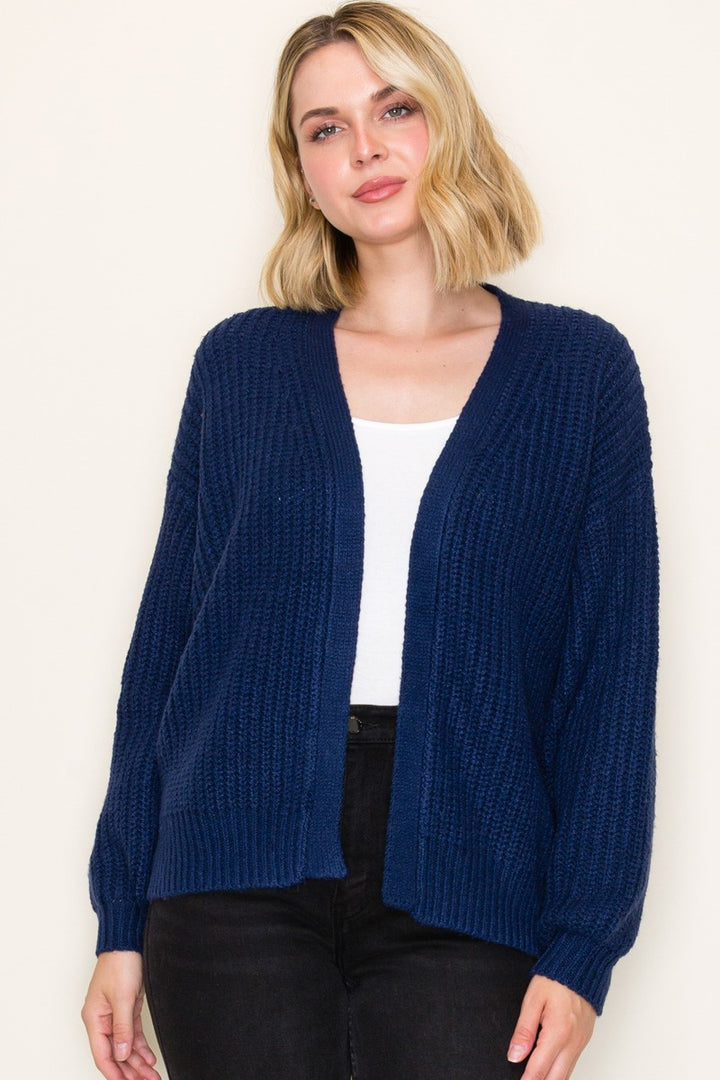 Solid Chunky Sweater Cardigan