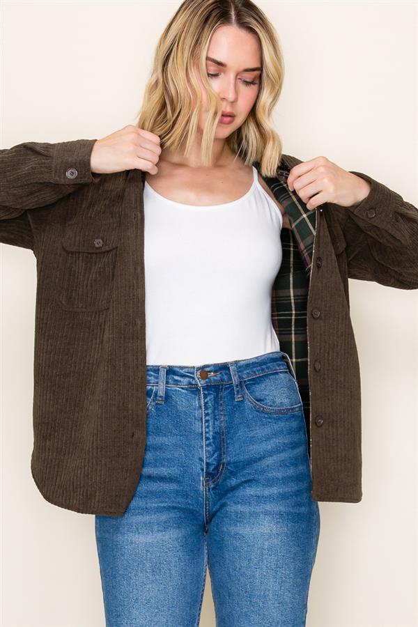 Reversible Corduroy Plaid Jacket