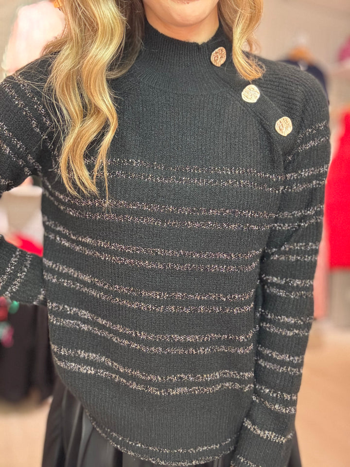 Metallic Striped Sweater