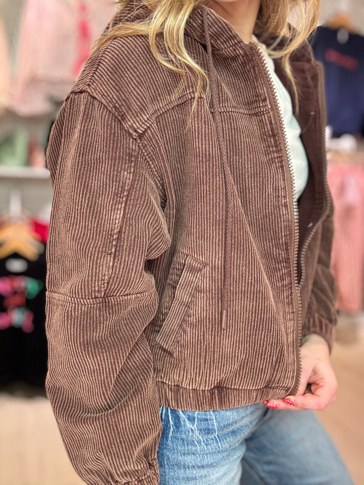 Corduroy Hoodie Bomber