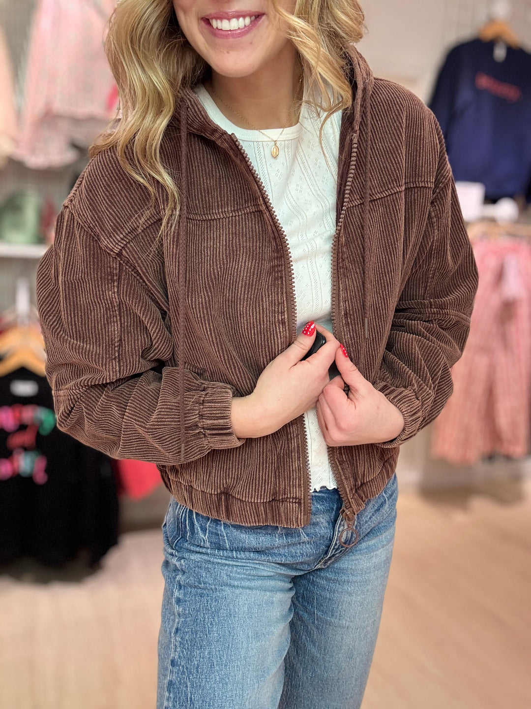 Corduroy Hoodie Bomber