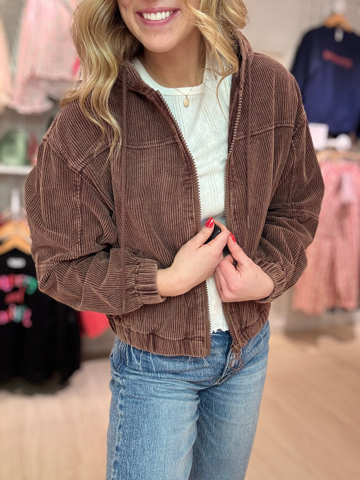 Corduroy Hoodie Bomber