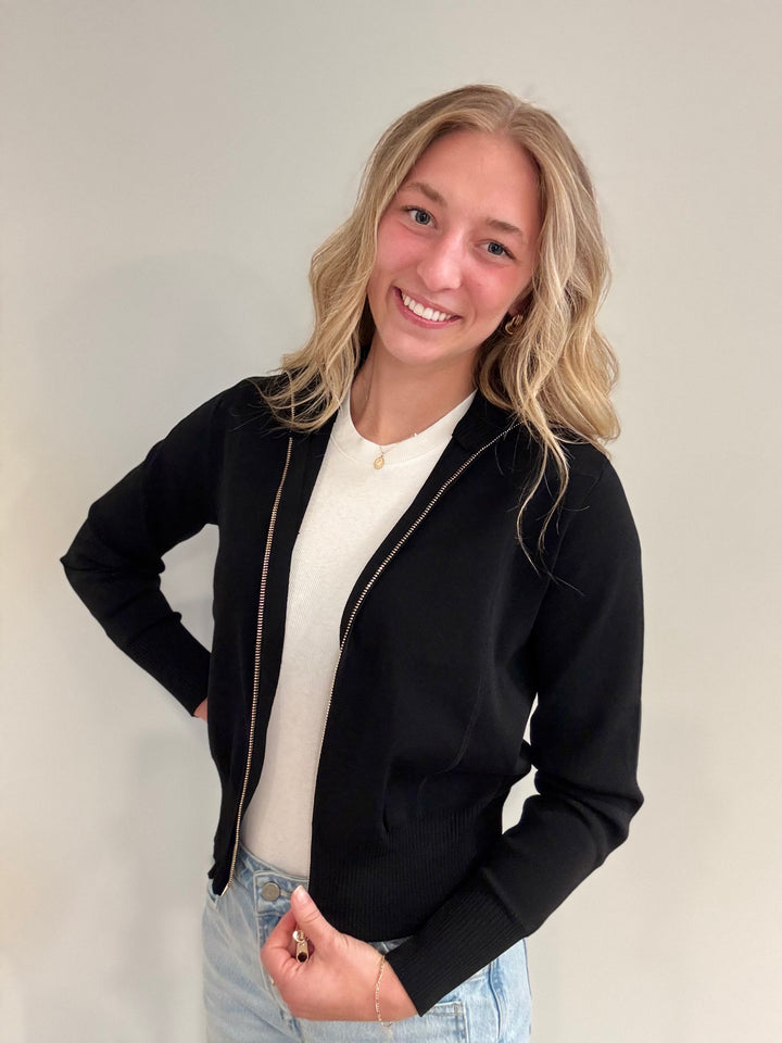 Classic Black Knit Jacket