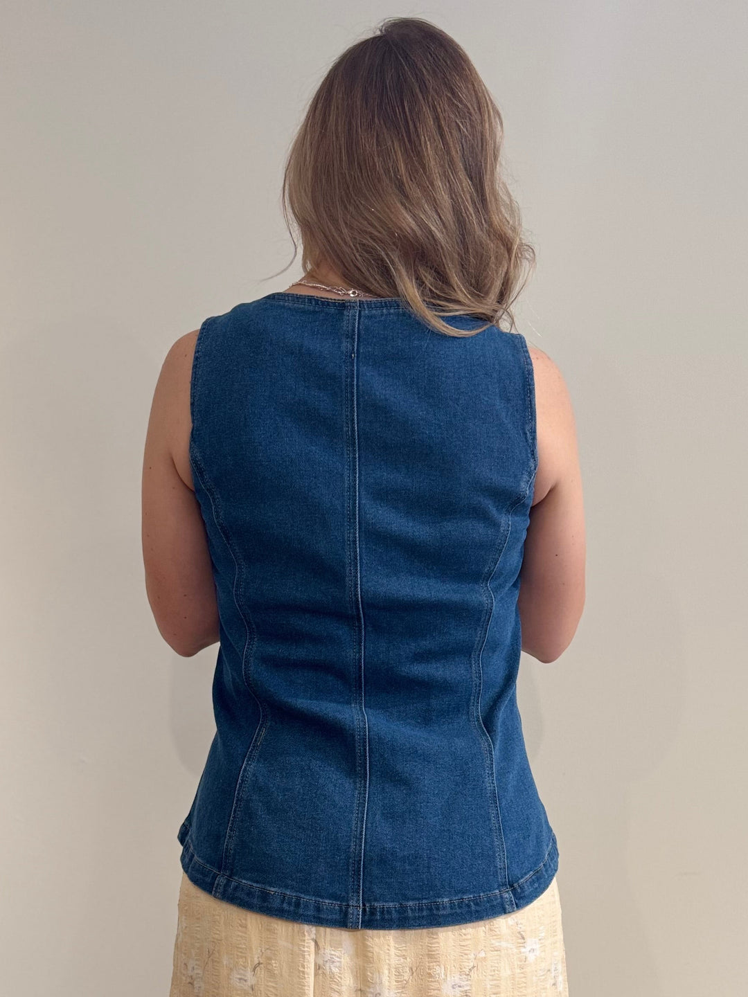 Button Down Denim Vest