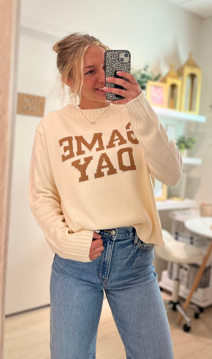 Ivory Game Day Sweater