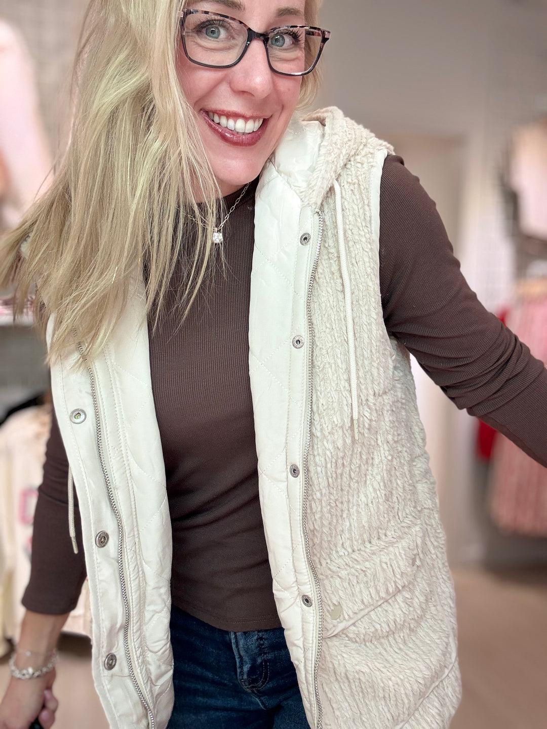 Textured Hoodie Vest