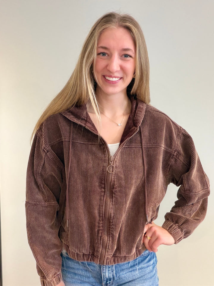 Corduroy Hoodie Bomber