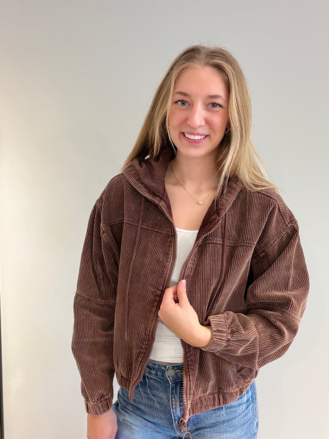 Corduroy Hoodie Bomber