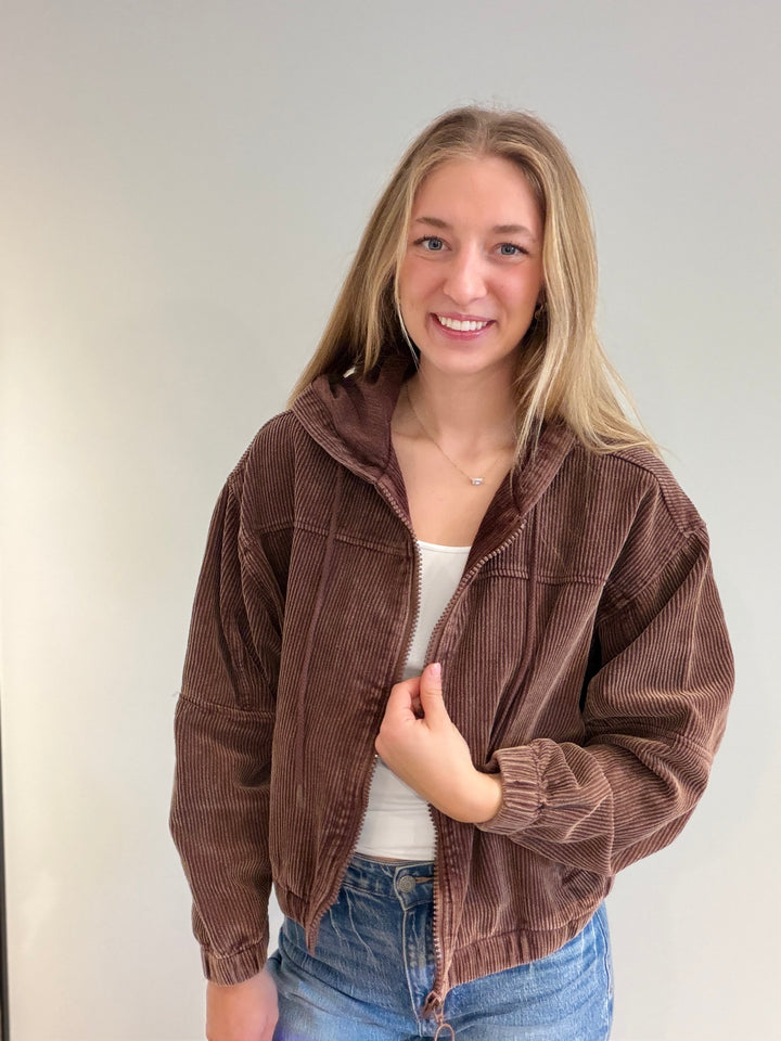 Corduroy Hoodie Bomber
