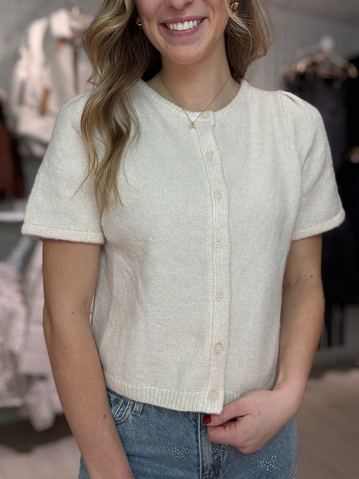 Short Puff Sleeve Sweater