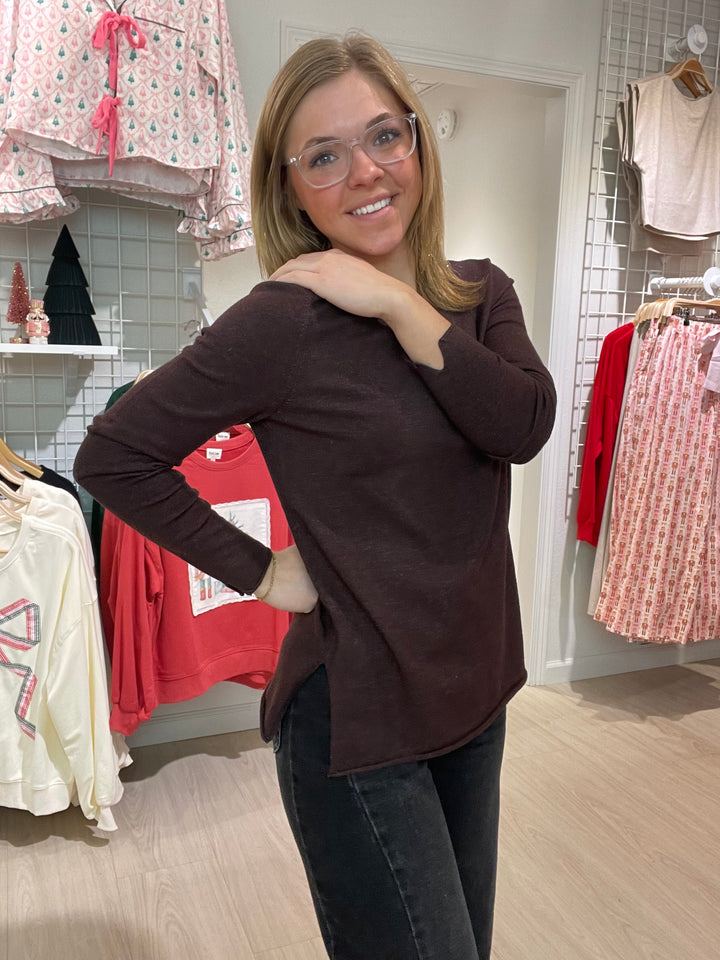 Mocha V-Neck Sweater