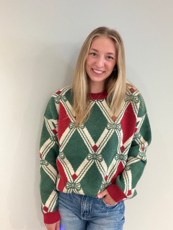 Festive Argyle Sweater