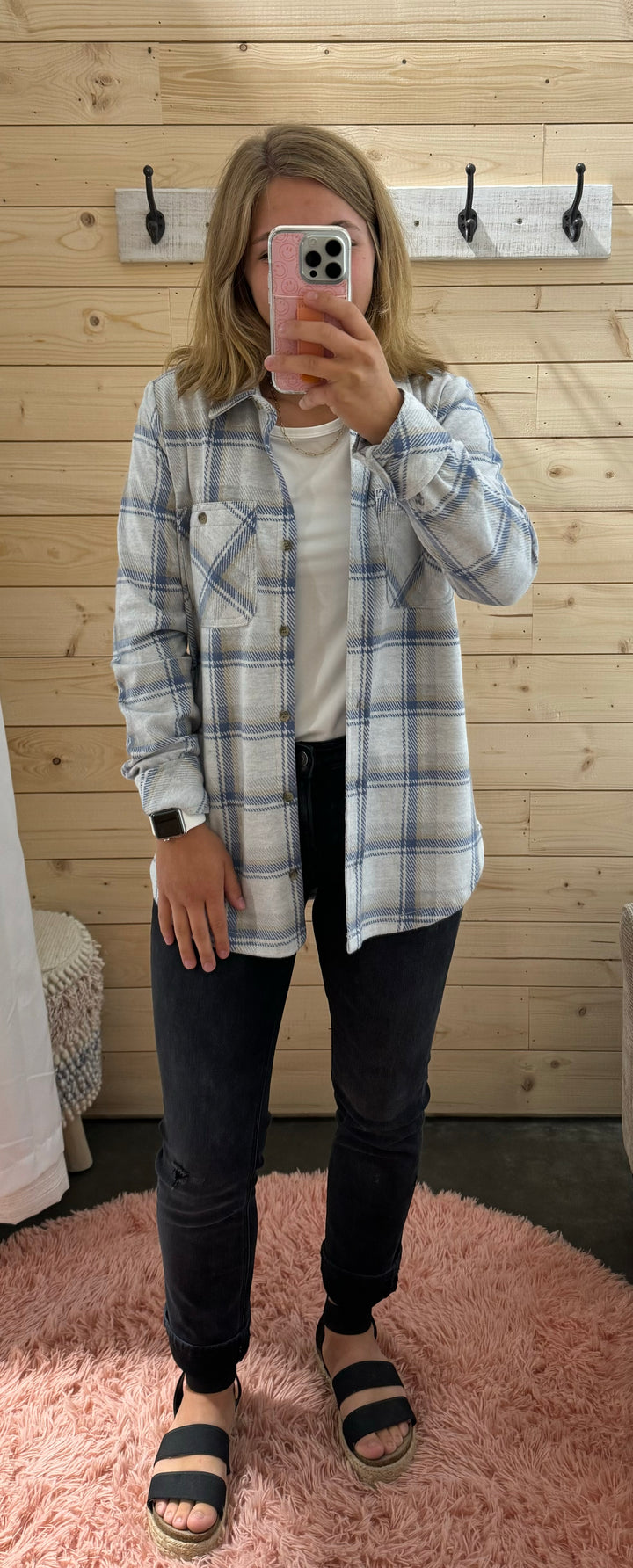 the Lewis - Cream Blue Plaid