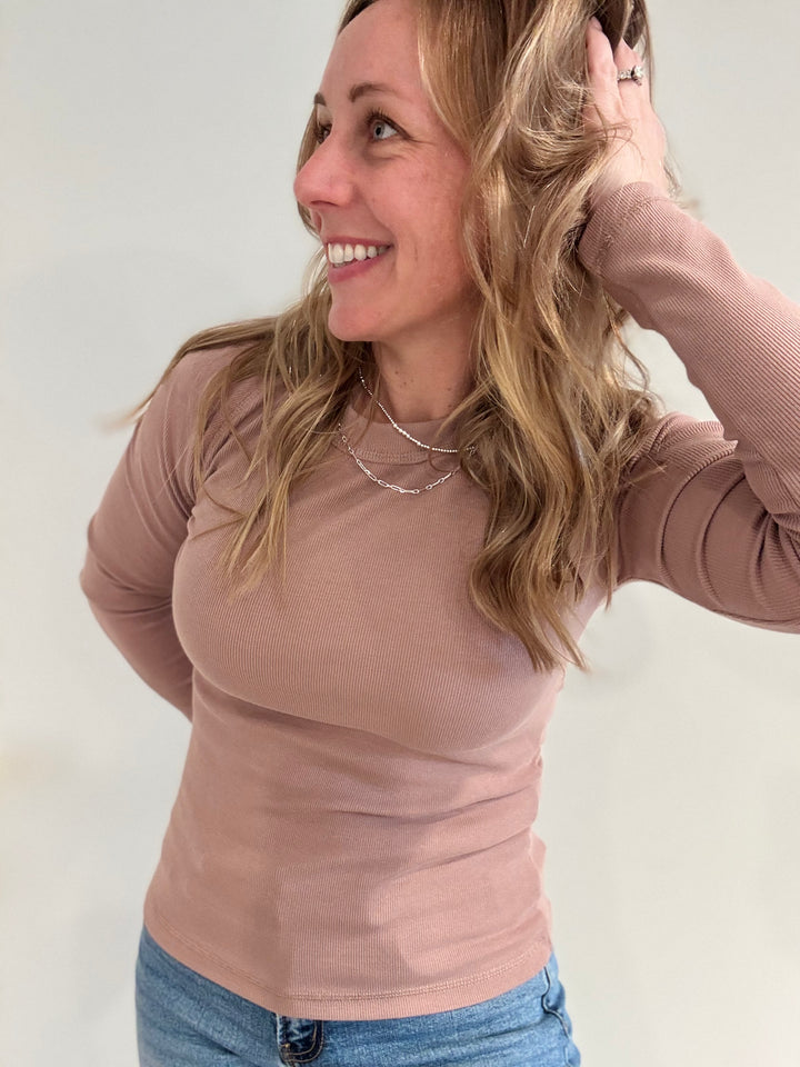 Crew Neck Long Sleeve Top