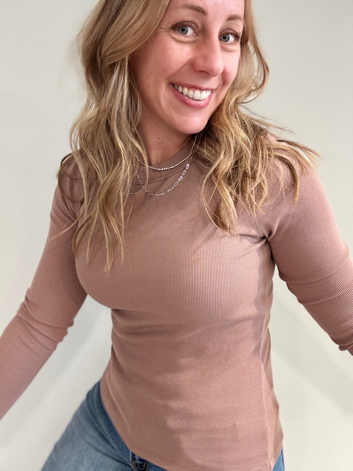 Crew Neck Long Sleeve Top