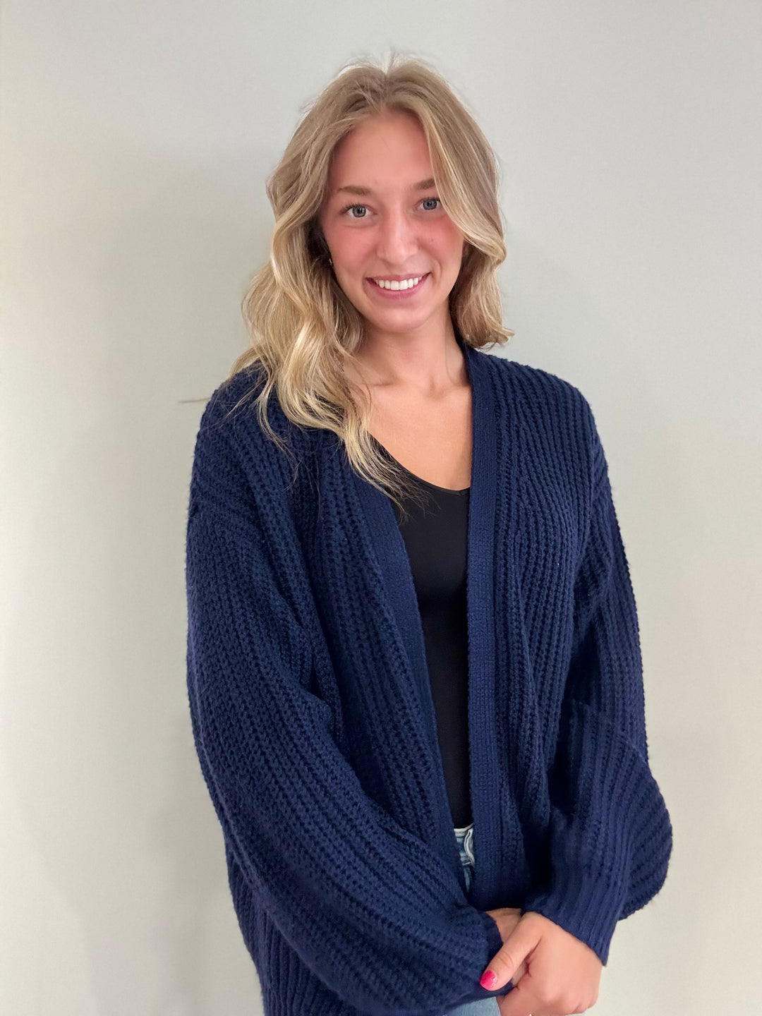 Solid Chunky Sweater Cardigan