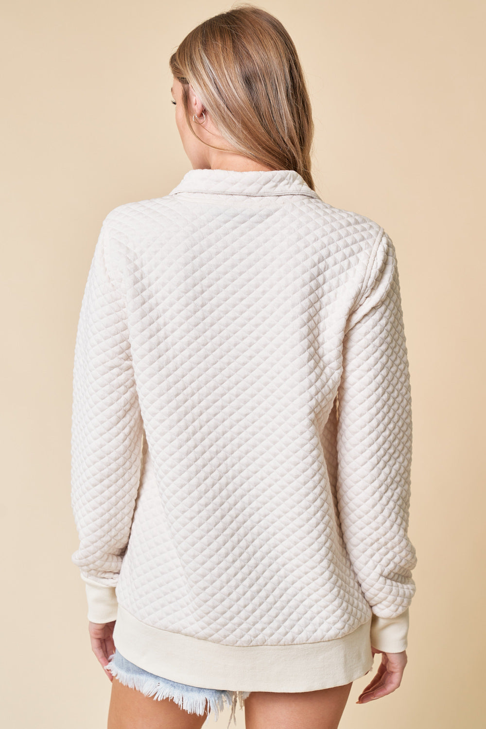 BESTSELLER ALERT!  Ivory Quilted Pullover