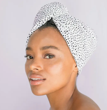 Kitsch Quick Dry Hair Towel- White Terrazzo