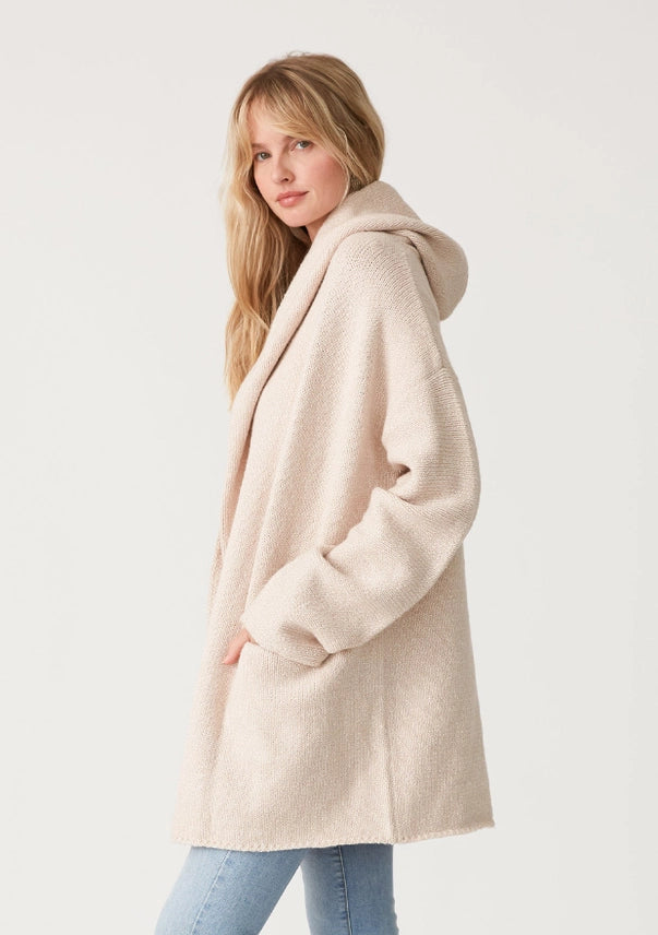 Mid-Length Oversized Hooded Coatigan