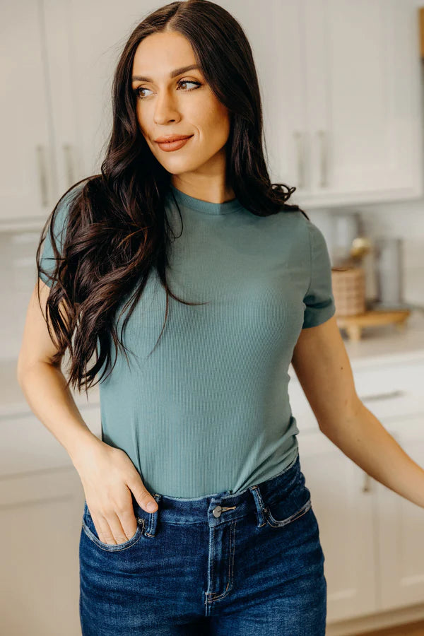 Ribbed Short Sleeve Tee