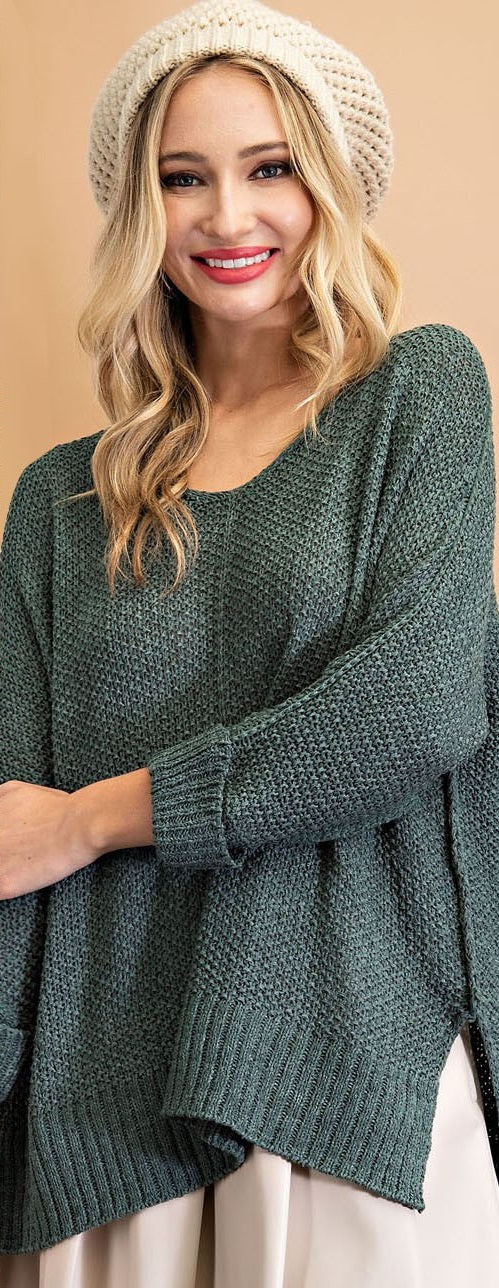 V-Neck Knit Sweater