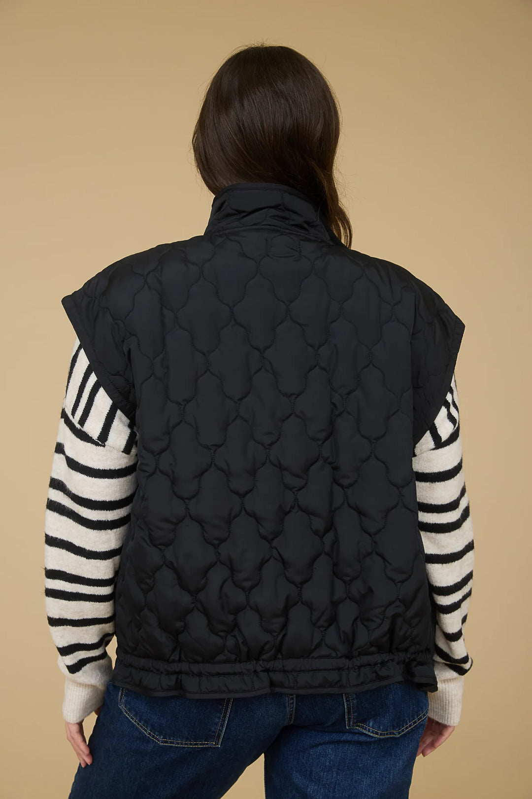 Tie Detail Quilted Puffer Vest